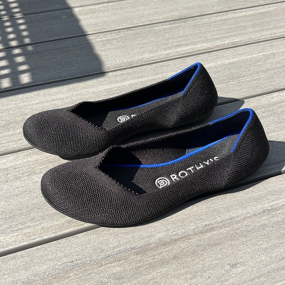 Rothy’s Black Flats Slip On Shoes - Picture 4 of 11